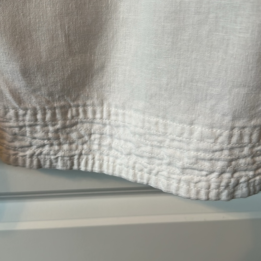 Universal Thread Button-Front White Linen Skirt - image 7